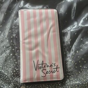Victoria's Secret Pink and White Striped travel Documents holder